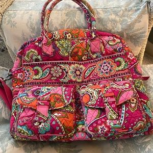 Vera Bradley Pink Swirls Paisley Large Duffle